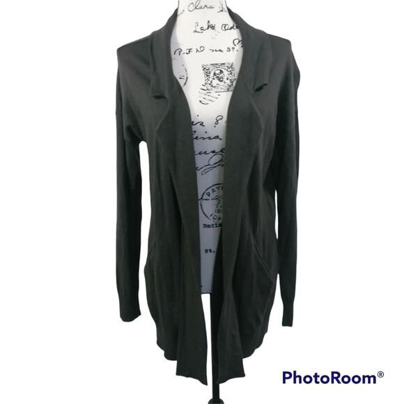 Halogen Brown Open Front Cotton Modal Wool Cardigan M - Picture 1 of 7